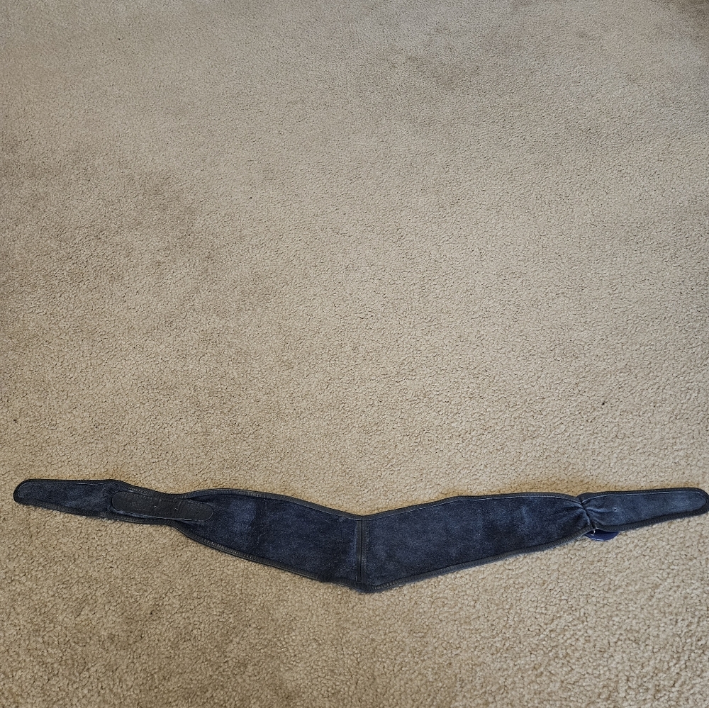Wide navy leather belt size XS-M - Picture 6 of 6